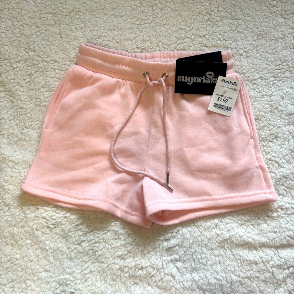 NWT Pink Fleece Lined Shorts